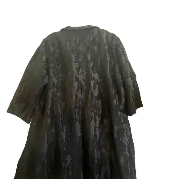 Eileen Fisher Women's Patina Jaquard Open front Coat Stretch, black, plus Sz. 1X - Picture 11 of 16
